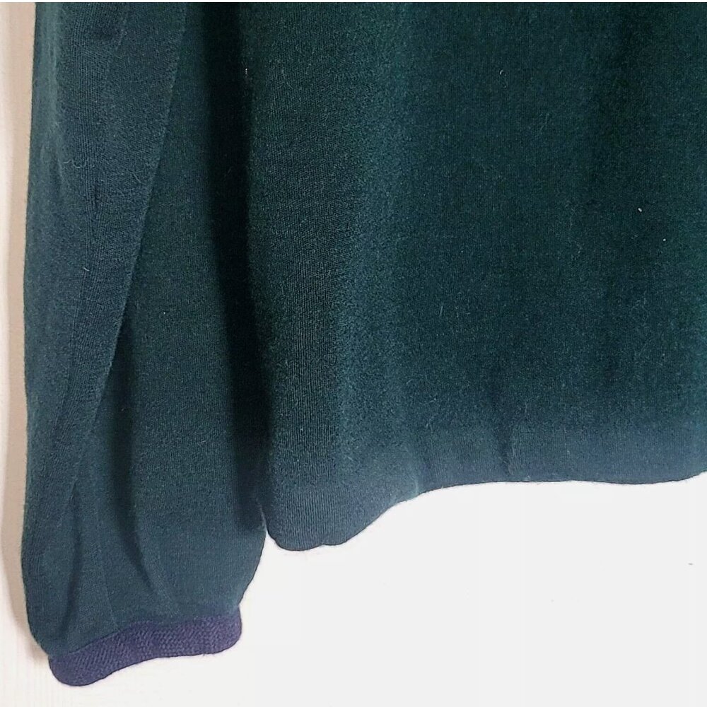 YSL Yves Saint Laurent Rive Gauche Vintage 80s Green Purple Sweater Top Sz 42 M - Picture 9 of 11